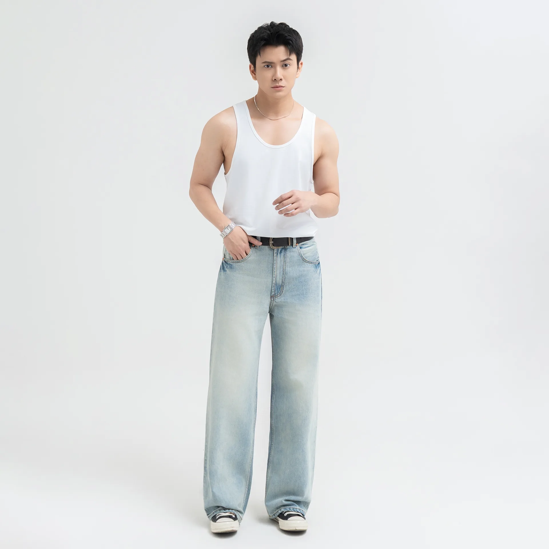 Quần jeans Wide Fit HAVENSA ống rộng vừa